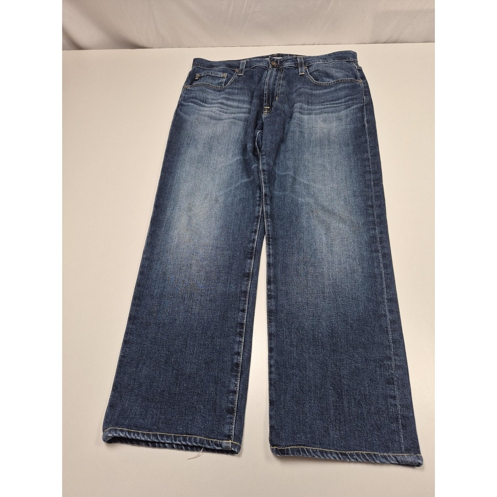 AG Adriano Goldschmied The Graduate Jeans Mens 34x28 Blue Straight Leg Stretch